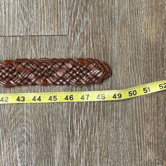 FOSSIL Belt Men’s Large Brown Genuine Leather Braided Waistband Made in China - Picture 15 of 15
